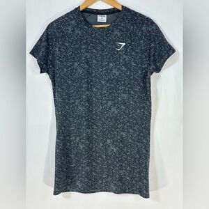 GYMSHARK Men’s Critical Regular Fit T-Shirt Athletic Teal Print Size Medium